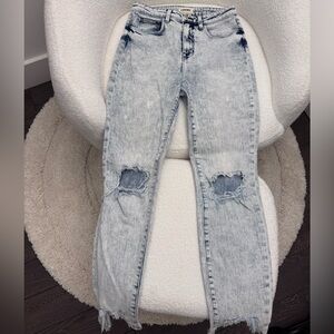 L'AGENCE Light Blue Distressed Skinny Jeans